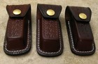 3- Pack Large Swiss Army knife Style Leather Pouch Sheath Fits Victorinox Champ