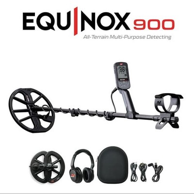 Minelab EQUINOX 900 Metal Detector with 2 Coils and Wireless Headphones NEW