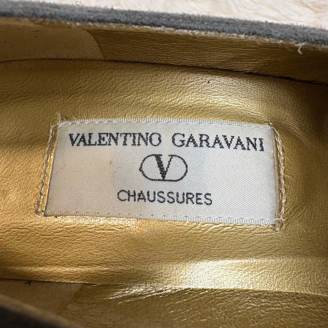 VALENTINO GARAVANI Vintage Pumps Size 24cm Charcoal Gray Gold Buttons thumbnail 6