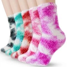 Tie Dye Soft Fluffy Fuzzy Socks Warm Cozy Christmas Gifts Stocking Stuffer