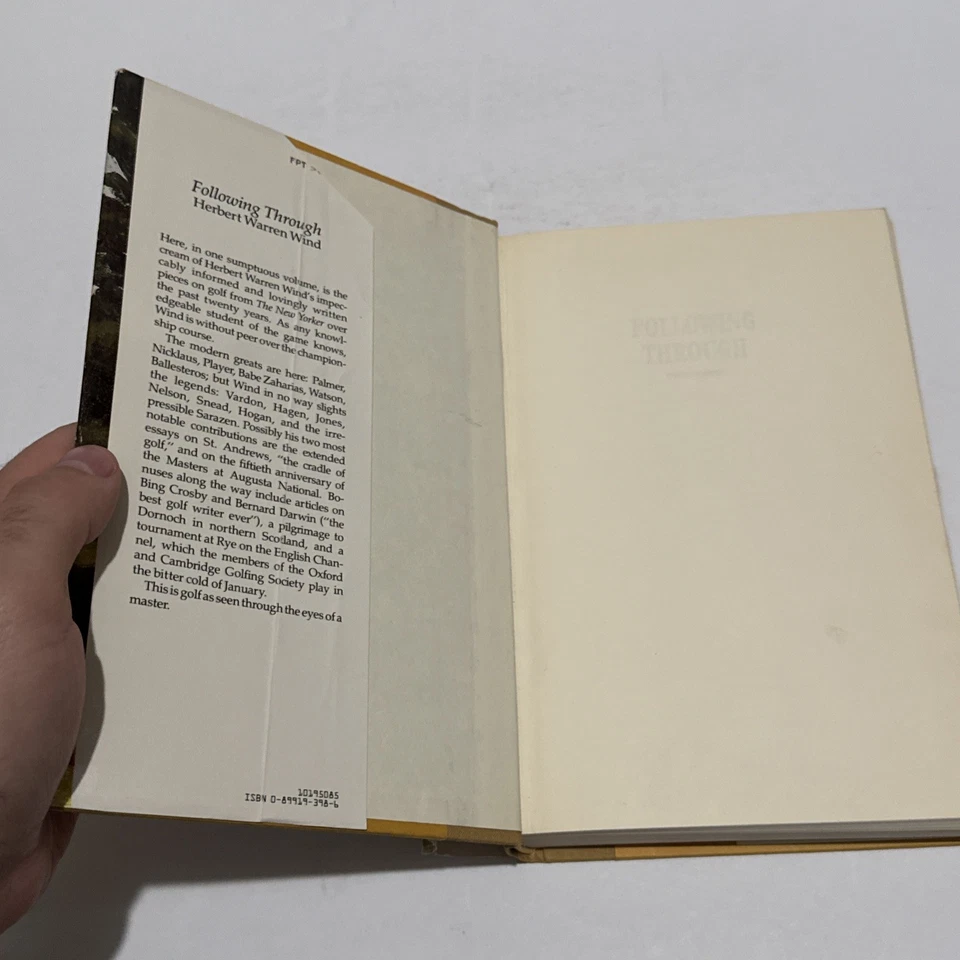 Herbert Warren Wind: Following Through, Golf Essays 1985 First Print 1st HC BOOK - Image 4 of 4