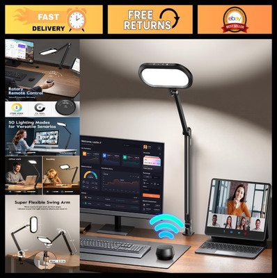 Adjustable LED Desk Lamp - Eye-Care Double-Sided Light, Dimmable, Clip-On for Zo