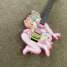 Anime beautiful girl shaped Electric Guitar Floyd Rose Tremolo HH Pickups 24Fret