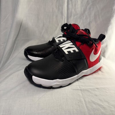 Size 5 (GS) - Nike Team Hustle Mid Black Racer Red