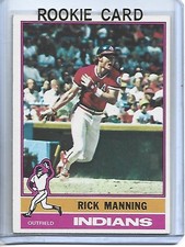 Rick Manning 1976 Topps Baseball Rookie Card #275-Cleveland Indians. rookie card picture