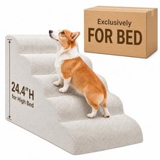 Dog Ramp for Bed,Pet Ramp for High Bed,Dog Stairs for Small  Medium Dogs,Cur...