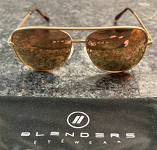 New Blenders Flirt Wagon Sunglasses - Gold Mirrored Aviator Womens