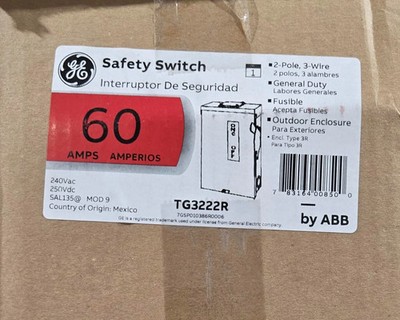 NEW IN BOX GE 60 amp disconnect safety switch TG3222R