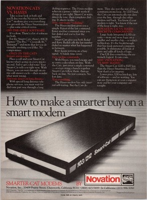 Novation 103/212 Smart-Cat Modem Vintage 1983 Print Ad Technology