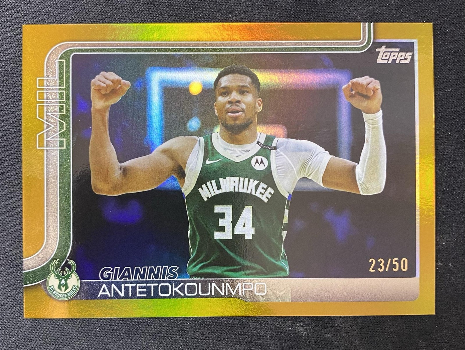 2025-26 Topps Flagship NBA Giannis Antetokounmpo #54 Gold Rainbow /50
