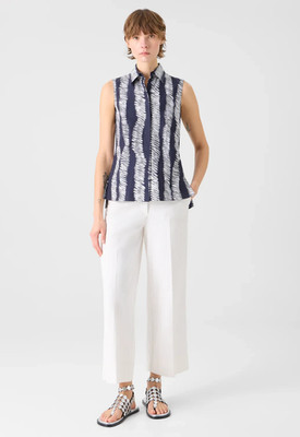 $625 Akris Punto Chiara Crop Wide Leg  Trousers  IVORY Color ** US 18