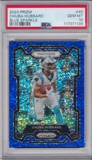 2023 Panini Prizm Blue Sparkle Chuba Hubbard /96 #40 PSA 10 GEM MINT