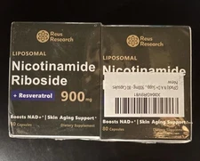 2-Pack Reus Research Liposomal Nicotinamide Riboside, Resveratrol, Quercetin