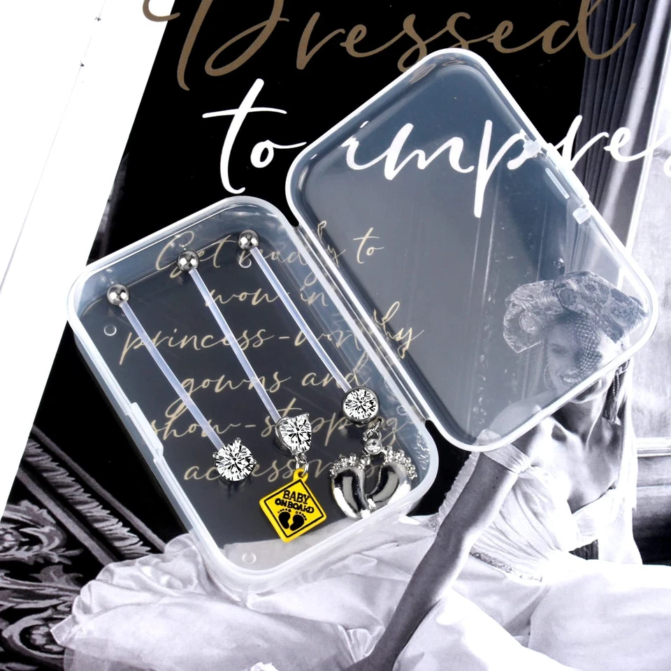 ONESING 3 Piezas 14G Embarazo Ombligo Anillos Flexibles Maternidad Vientre... Foto 2 de 4