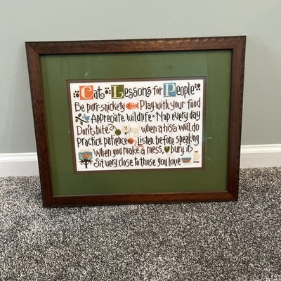 Lizzie Kate Cat Lessons For People Finished Cross Stitch Pattern Design