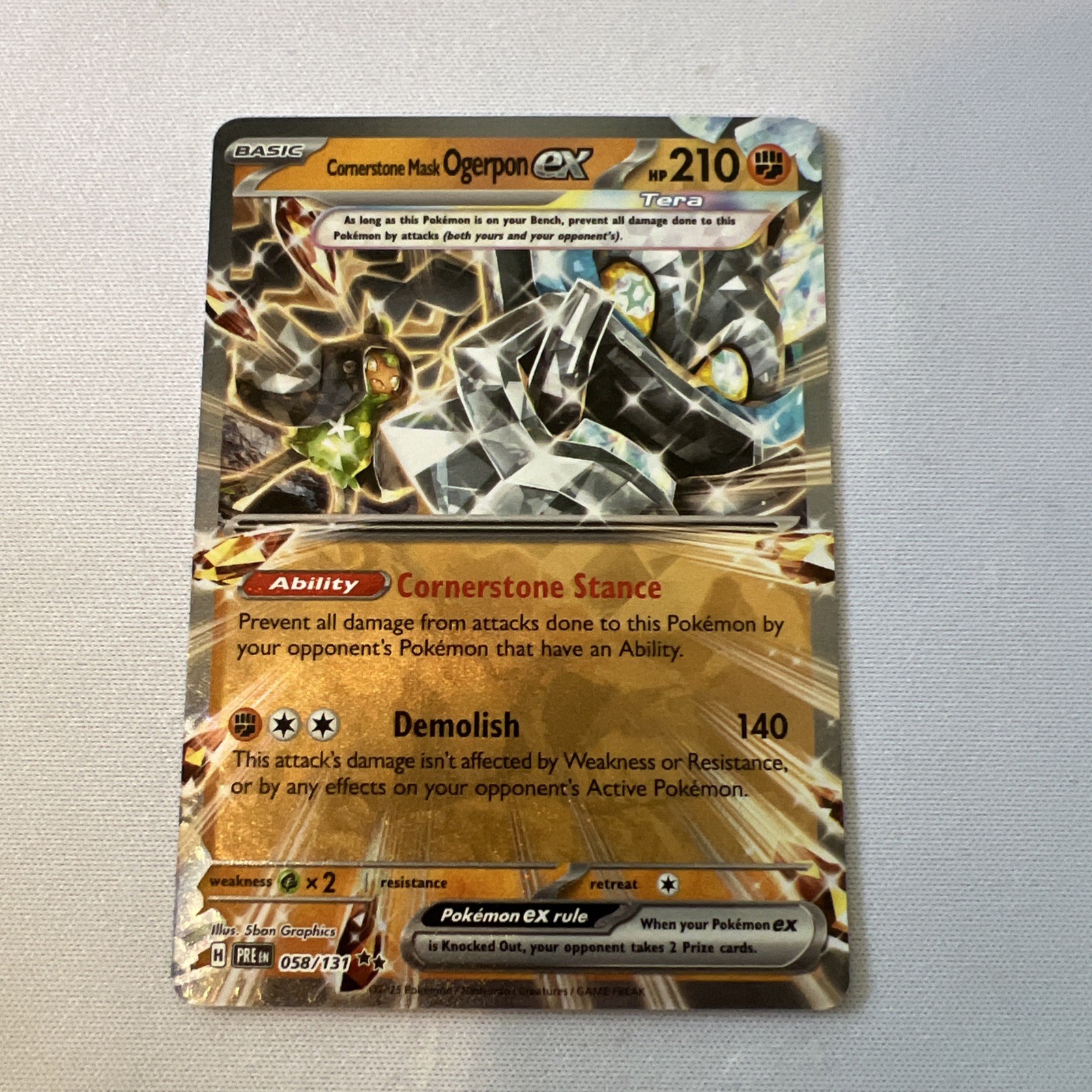 Pokémon Cornerstone Mask Ogerpon ex 58/131 Prismatic Evolutions Holo