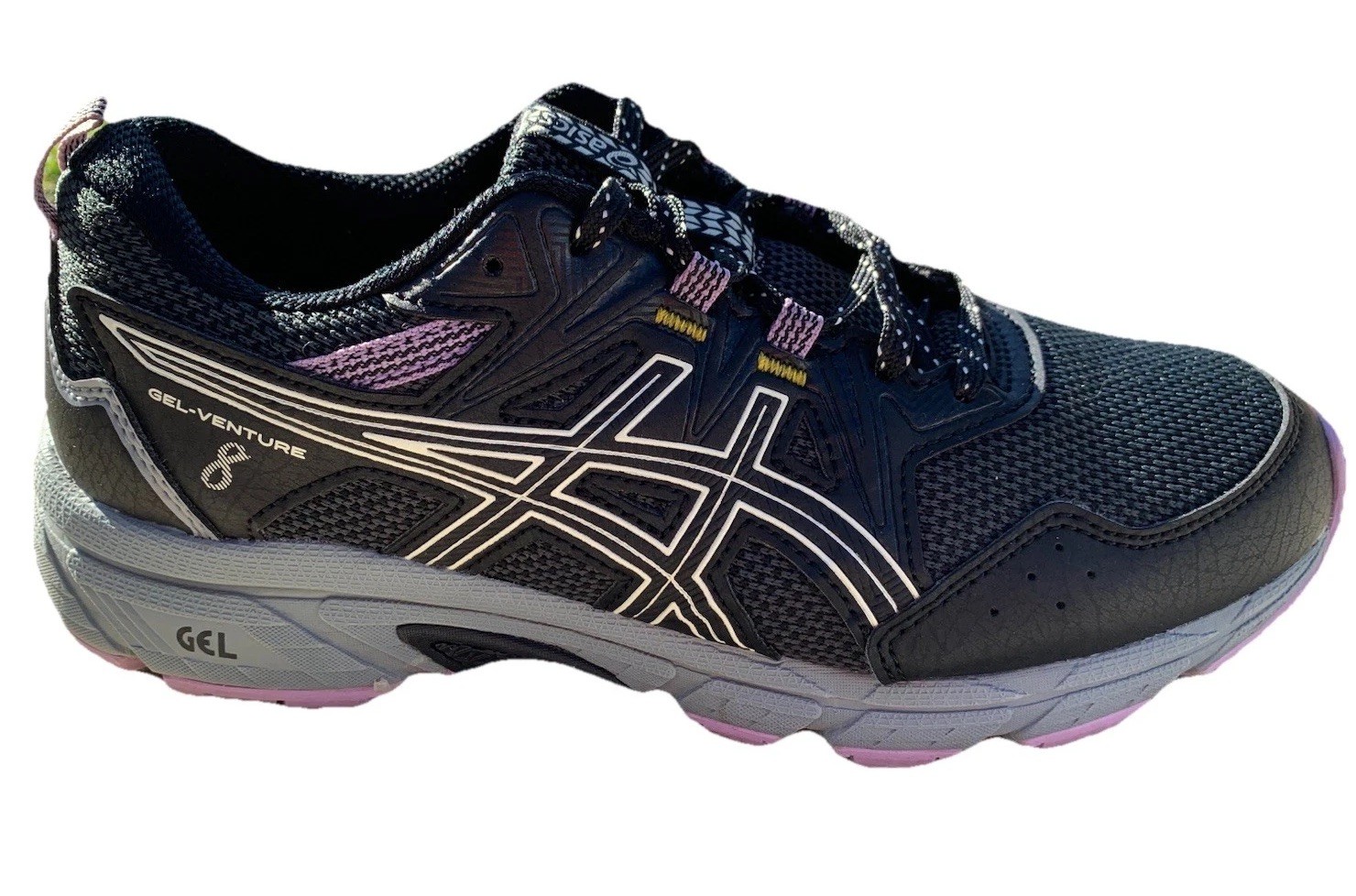 Size 8 Wide - Asics Gel-Venture 8 Black/Ivory  Womens Tennis Shoes Sneakers