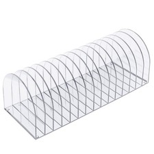 Acrylic File Organizer for Desk Vertical 15 Compartments File Sorter Mail Org...