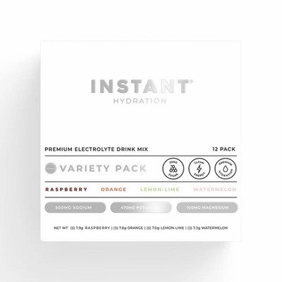Instant Hydration Electrolyte Drink Mix Variety Pack 12 Sticks Zero Sugar - NEW!