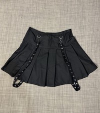Hot Topic Bondage Strap Black Skirt Women's Size L Emo Goth Y2K