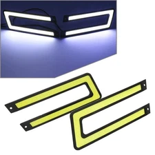 1pair White COB DRL LED Daytime Running Light for Universal Car Driving Fog Lamp