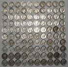 100 90% Silver Mercury Dimes, Mixed Dates, Mint Marks , 2 Rolls