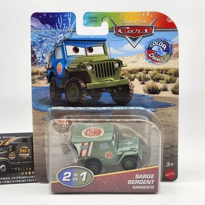 Blue And Green Sarge Color Changers Disney Pixar Cars 1:55 Mattel
