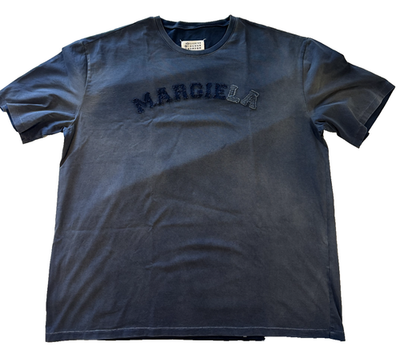 Maison Margiela Margiela Logo T Shirt Faded Blue Cotton Oversized