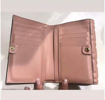 小物 FENDI Zucca Bifold Wallet FENDI Bifold Wallet ZUCCA Pattern Leather Medium Gold very good
