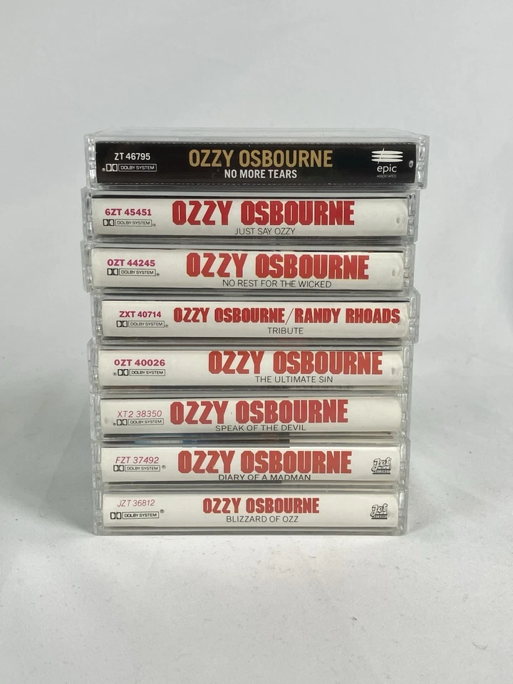 OZZY OSBOURNE Cassette Tape Lot x8 Blizzard Diary Devil Sin Tribute Wicked Tears - Image 2 of 4
