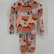 Cat  Jack Mountain Print Kids Pajama Set Size 10 Pink Blue Fleece Sleepwear