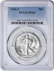 1942-S Walking Liberty Silver Half Dollar MS64 PCGS