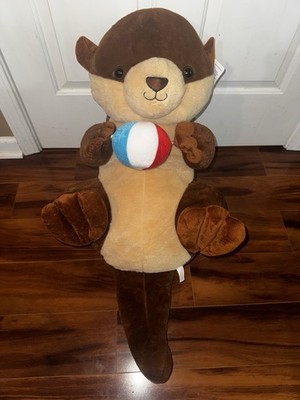 GOFFA Giant Otter Plush w Beach Ball Stuffed Animal 34  Large NWT Family Kingdom
