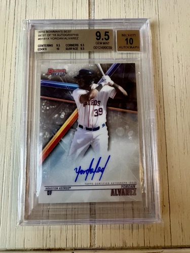 2018 Bowman's Best - Best of 2018 Autographs #B18-YA Yordan Alvarez Beckett 9.5