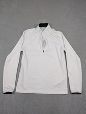 Adidas Pullover Mens Small White Quarter Zip Long Sleeve Performance Training