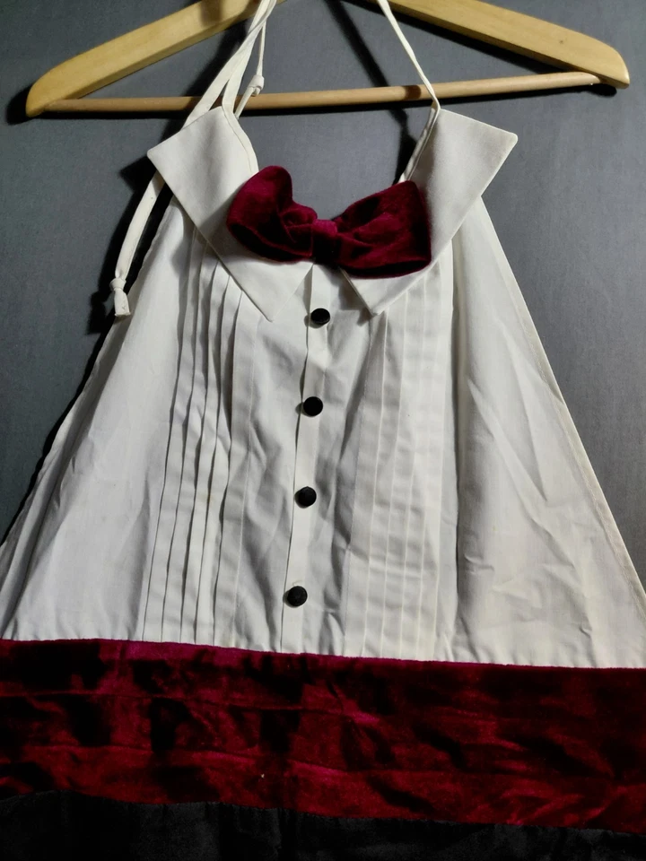 Vintage Novelty Tuxedo With Bowtie Apron Some Spots As Is BinP - Image 2 of 4