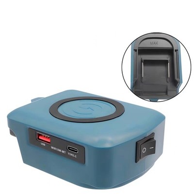 Drahtloses Ladegerät-Adapter mit Typ-C & USB-Ladeanschlüssen für 18V-Batterie
