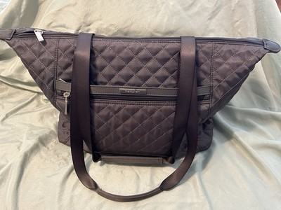 NWOT HEDGREN GREY TRAVEL  SHOULDER BAG W/ RFID PROTECTION DIAMOND PATTERN MED.