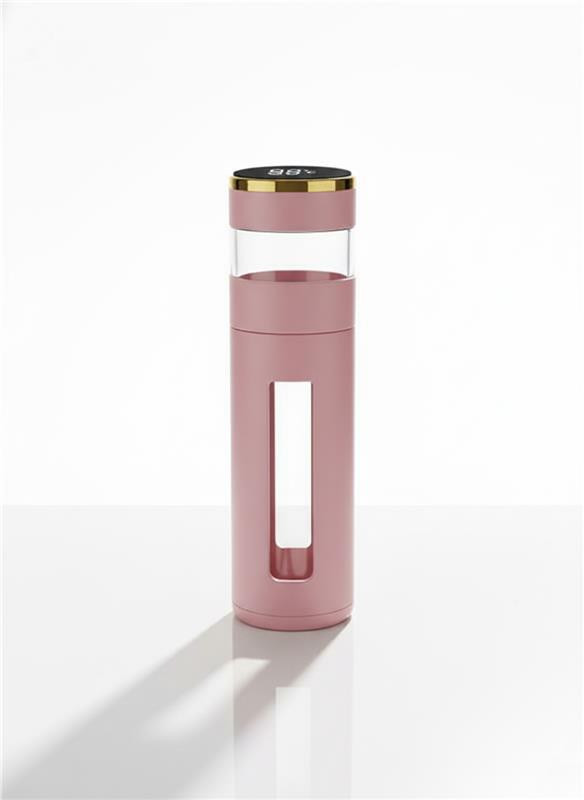 Tea Infuser Bottle LED Temp Display Borosilicate Glass Trave