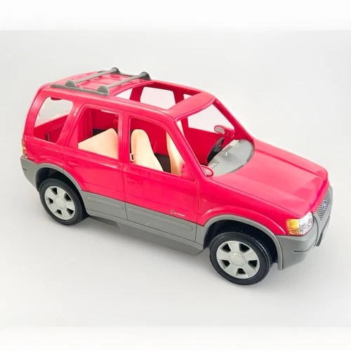 2002 Mattel Barbie FORD ESCAPE SUV Red Car Adjustable Seats Trunk Opens Vintage