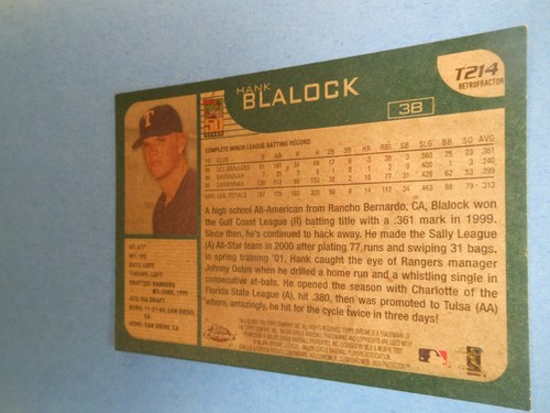 Rare 2001 Topps Traded Retrofractor Hank Blalock Rookie RC T214 - Picture 5 of 6