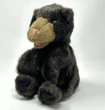 Folkmanis Small Black Bear Hand Puppet #3107 Plush Realistic Toy Animal 8" Used