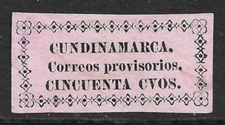 Cundinamarca Scott 14 SG13 Local Post VF Used Light Cancel Colombia State 1883.