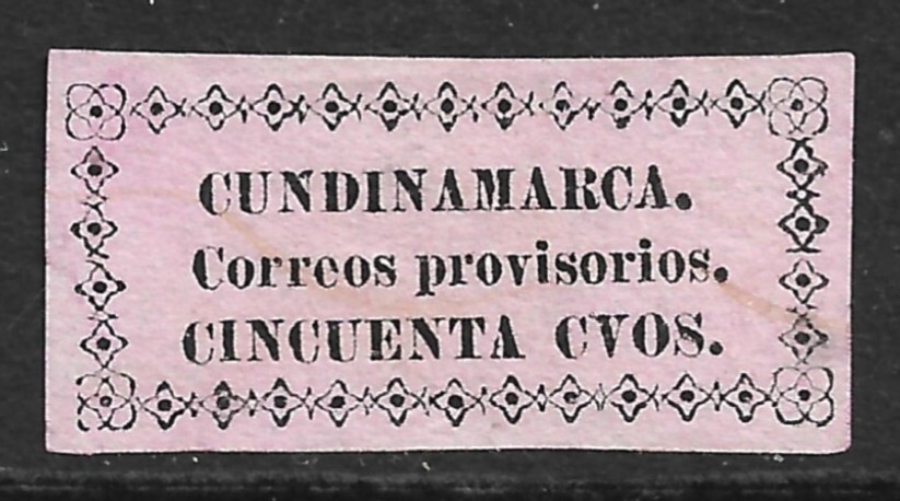 Cundinamarca Scott 14 SG13 Local Post VF Used Light Cancel Colombia State 1883