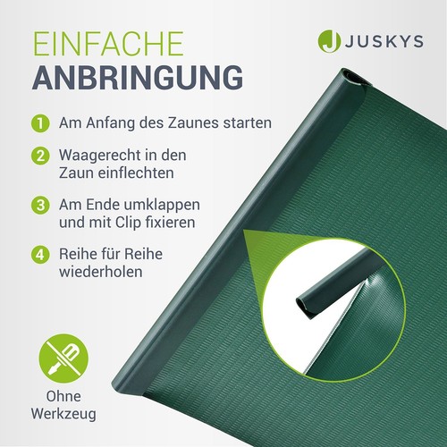 4x PVC Sichtschutz Streifen Doppelstabmatten Zaun Folie Rolle Zaunblende Juskys® - Bild 3 von 8