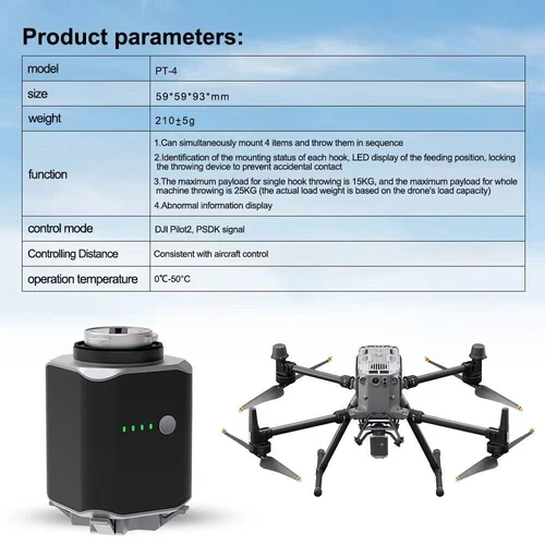 PT4 Payload Release Airdrop For Dji M300 RTK/M350 RTK Four Drop Kit App Control - Picture 4 of 7