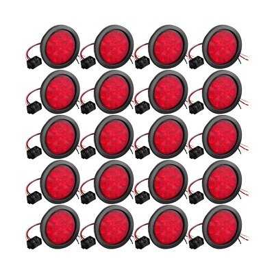 Retisee 20 Pcs 4 Inch Round LED Trailer Tail Lights 12 LED Waterproof 4'' 12V ...