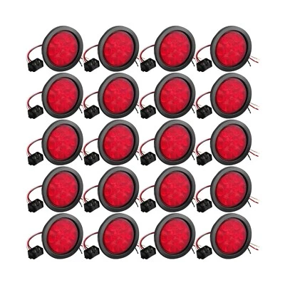 Retisee 20 Pcs 4 Inch Round LED Trailer Tail Lights 12 LED Waterproof 4" 12V ...