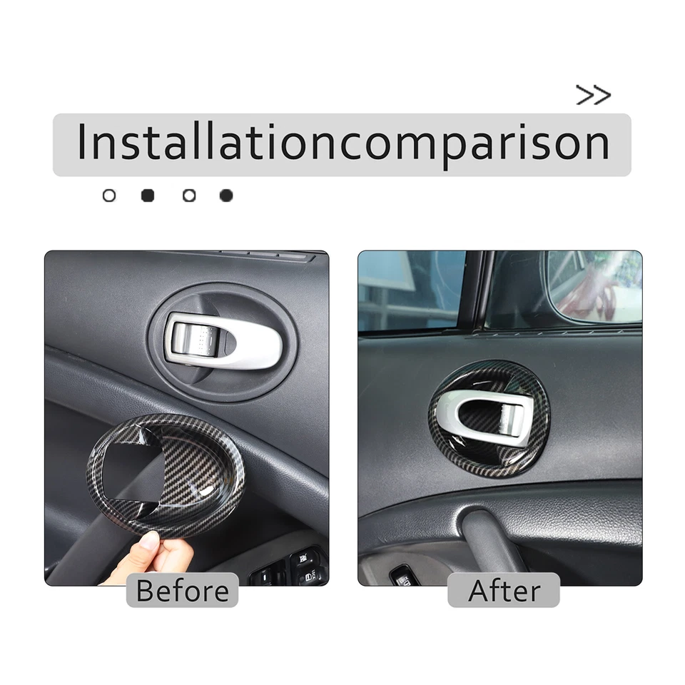 Cubierta interior de tazón de puerta ABS de fibra de carbono para Mitsubishi Eclipse 2006-2011 EE. UU. Foto 3 de 4