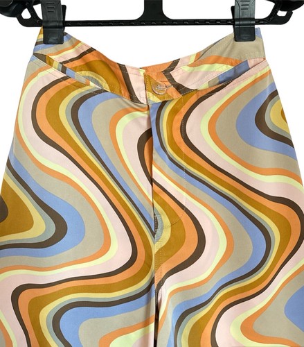 Urban Outfitter UO Olympia Size S Printed Pants Silky Funky Retro Hi Rise - Picture 5 of 8